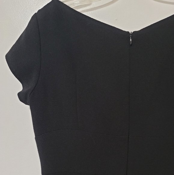 Adolfo Dominguez Womens Black Crepe Classic LBD A-line Dress Classic Slits US 8 - Picture 13 of 15